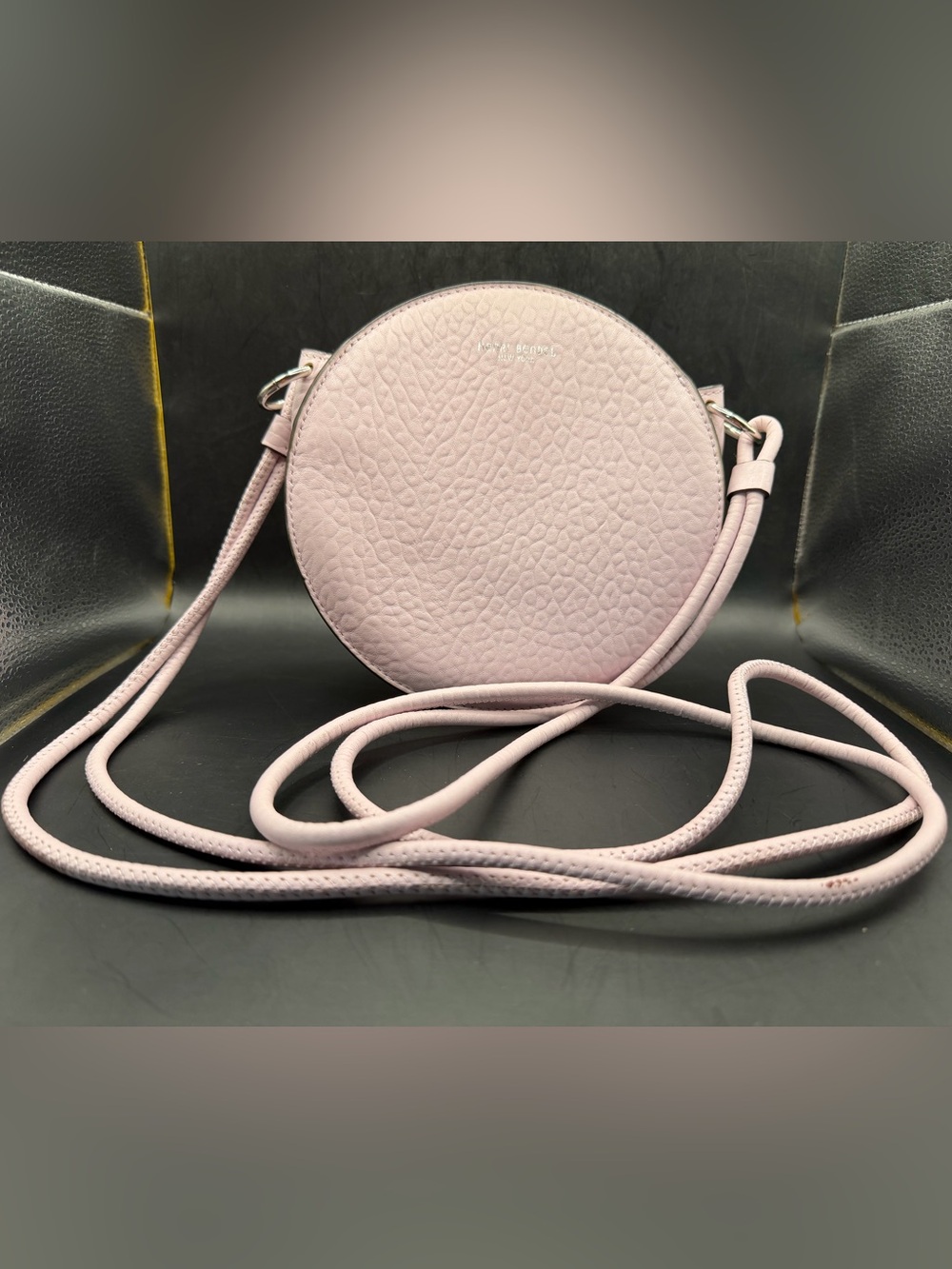 💎 Henri Bendel RARE Pink Pebbled Leather Circle Canteen Crossbody Bag NWOT